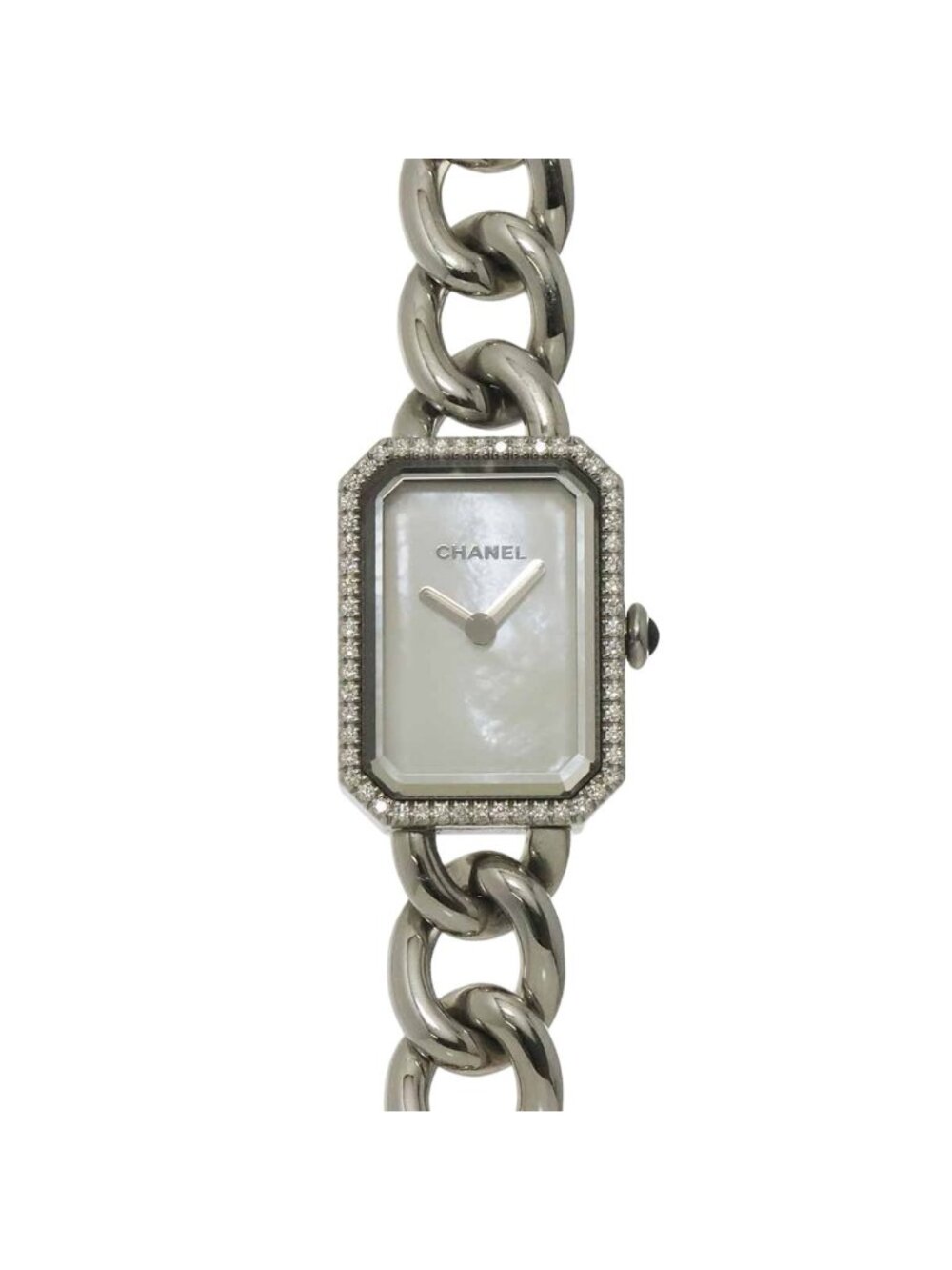 Chanel Premiere Diamond Bezel Watch White Shell Quartz